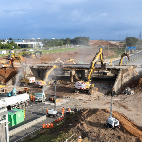 M42 bridge demolition - August 2023