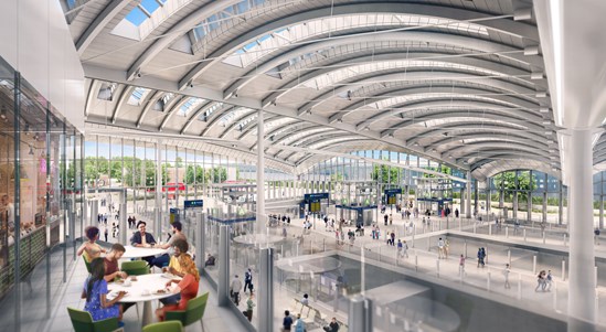 HS2 ‘super-hub’ station at Old Oak Common recognised as ‘outstanding’ for environmental designs: Internal Image of Old Oak Common Station