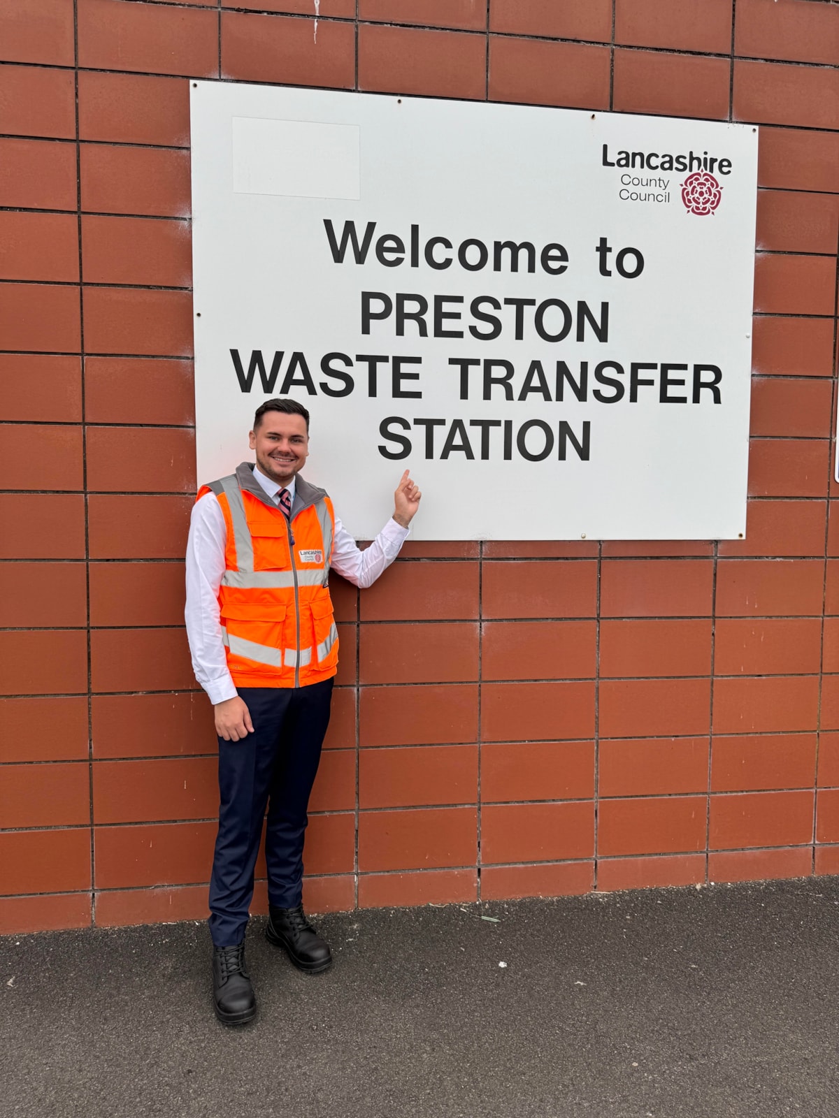 Councillor Joshua Roberts at Preston Waste Transfer Station