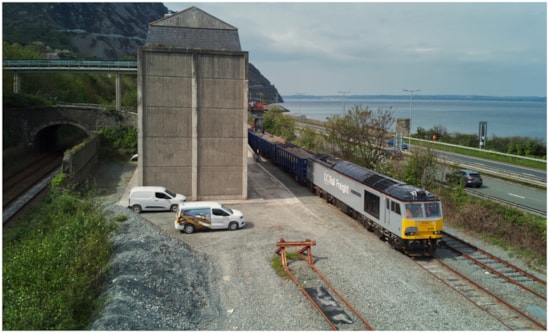 HS2 aggregate train preparing to depart Penmaenmawr quarry May 2025: CREDIT: DC Rail