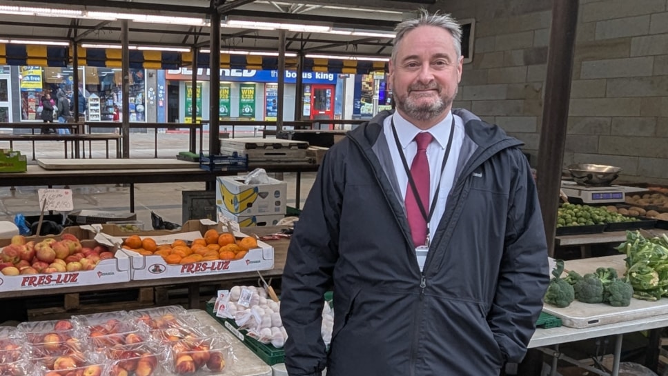 Cllr Paul Bradley, deputy leader of the council, at Dudley Marketplace (Square)
