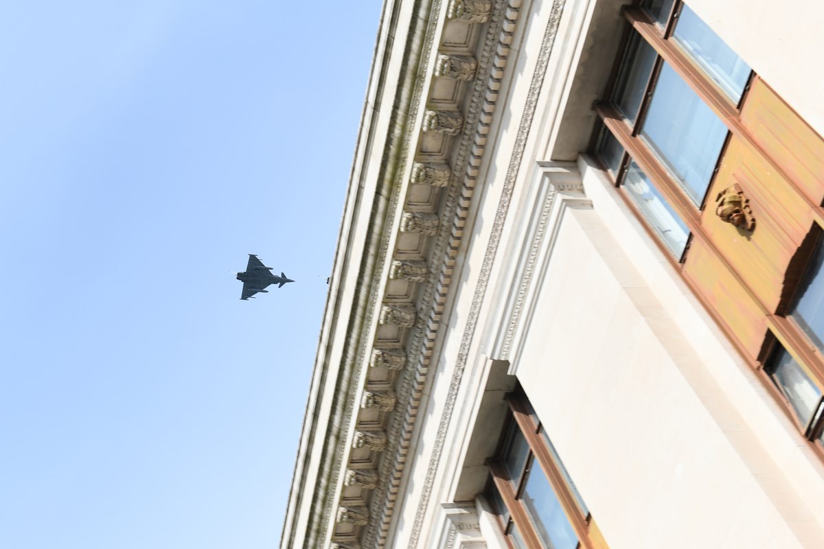 Fly Past over Welsh Government building