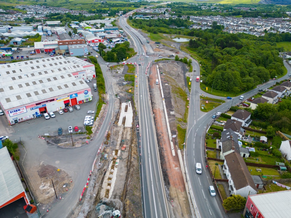 Pant Ind Est Roundabout looking towards Dowlais (002)