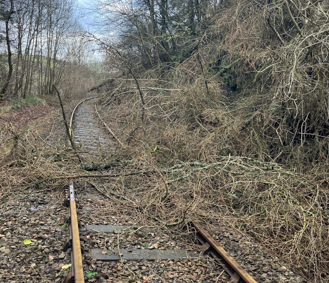 Passengers urged to check before travelling on Friday 24 January as railway prepares for Storm Éowyn: Storm damage on the Heart of Wales line. December 2024-2