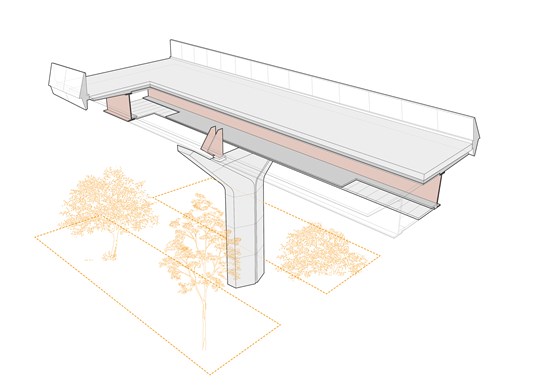 Wendover Dean Viaduct cutaway image showing double composite structure: Wendover Dean Viaduct cutaway image showing double composite structure