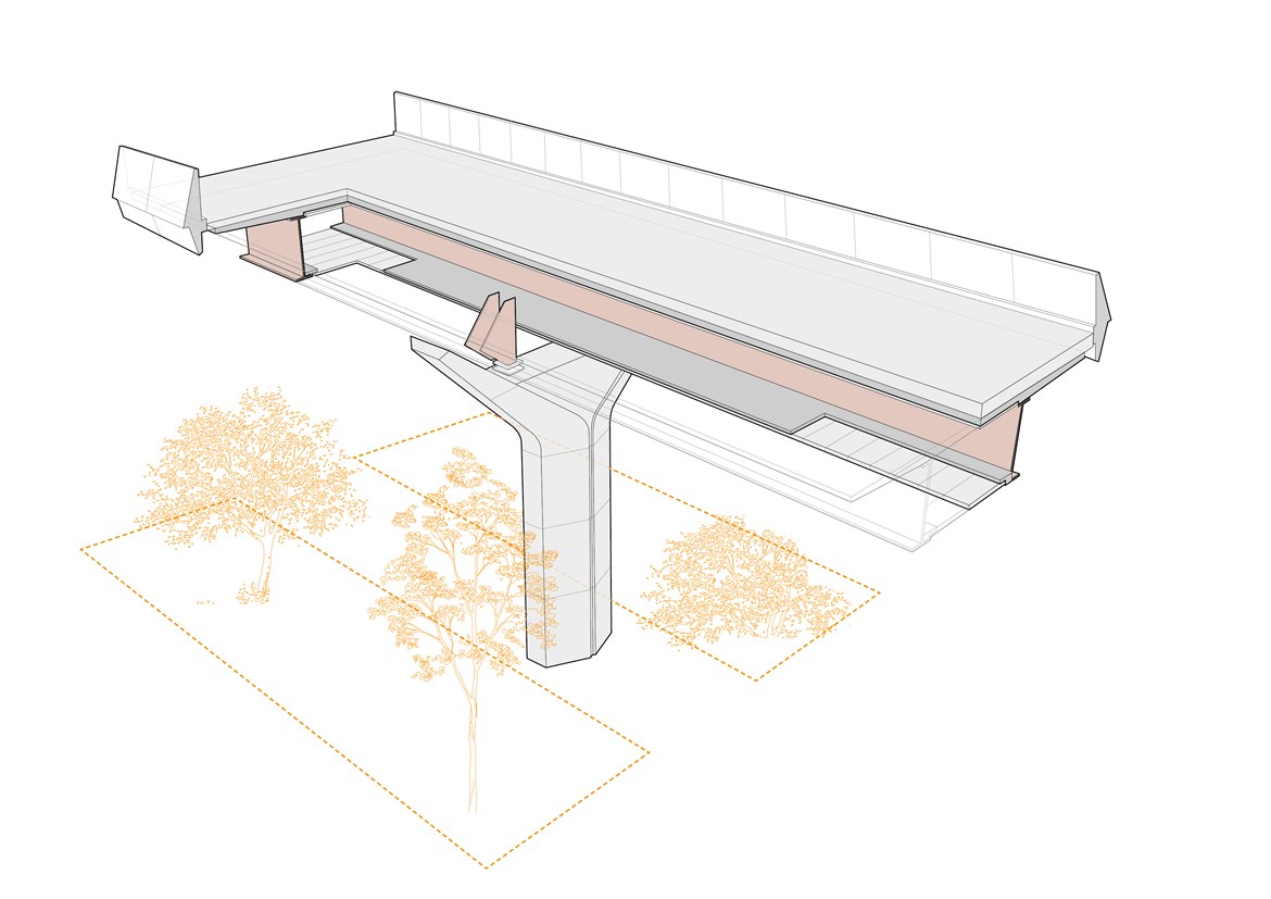 HS2 designers cut carbon with pioneering new viaduct design: Wendover Dean Viaduct cutaway image showing double composite structure