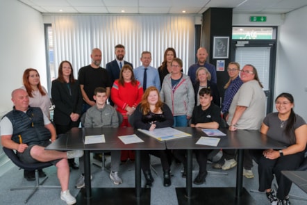 Cllr Cowan and Cllr Sangster attend the Care Experienced Cabinet where the charter was signed