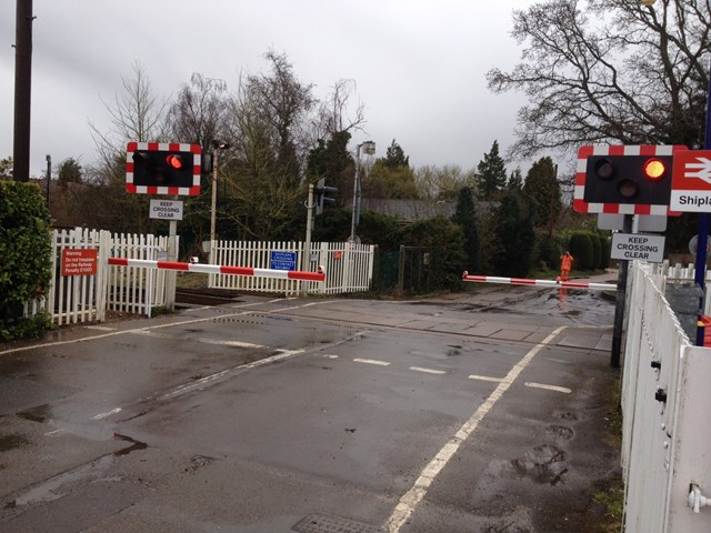Barriers installed at Shiplake level crossing