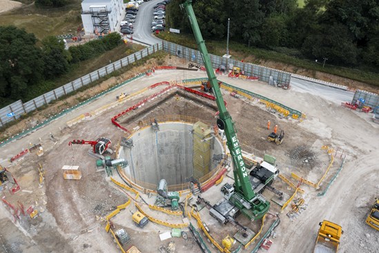 Excavation begins for HS2’s first ‘barn design’ tunnel vent shaft: Chalfont St Peter vent shaft excavation July 2021 5