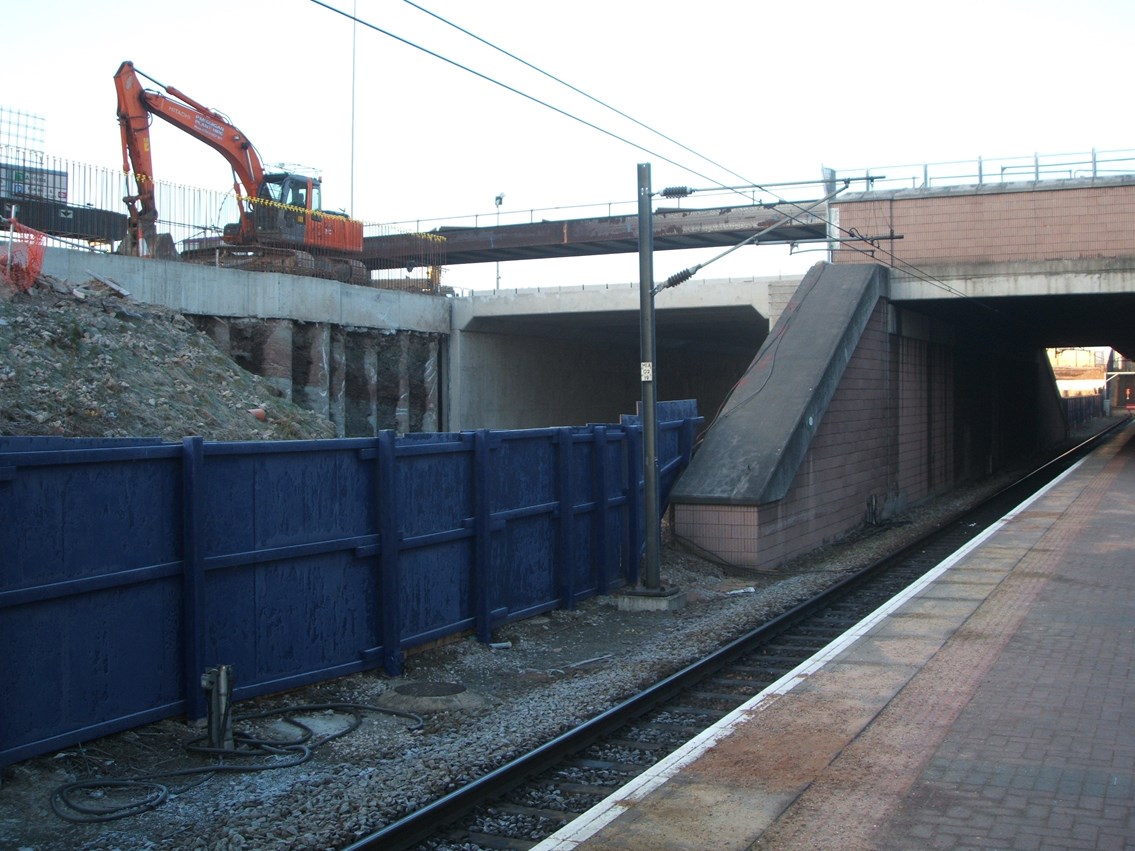 Manchester Airport bridge slide: The new bridge in position, the morning after it was rolled into place