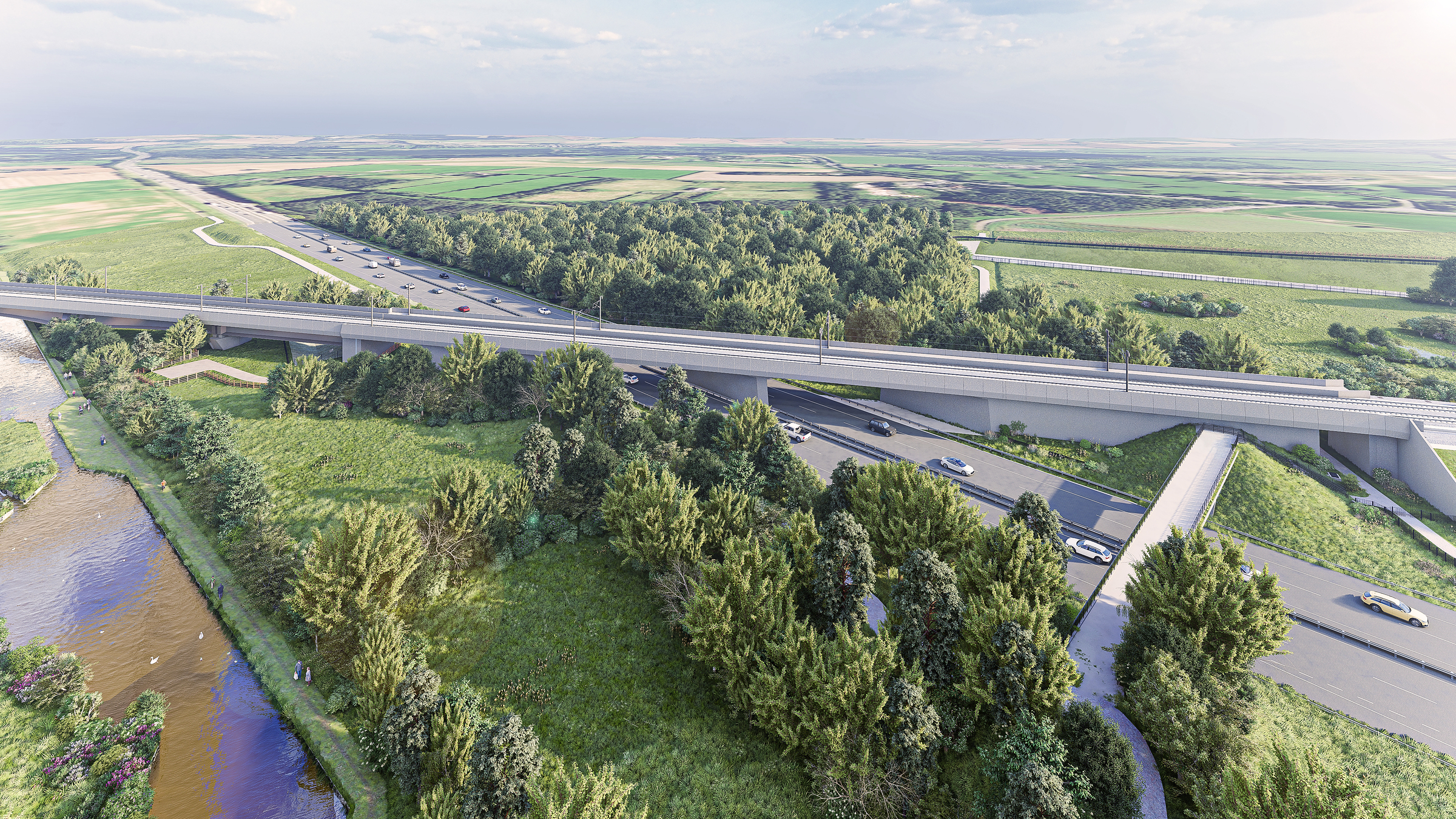 HS2 Pioneers UK-first ‘box-slide’ Bridge Over The M42 In North Warwickshire