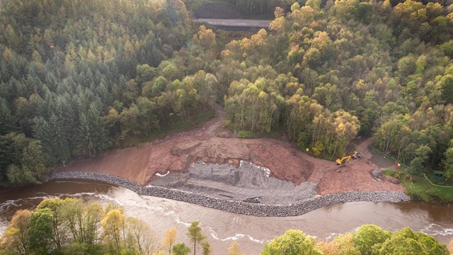 Aerial view of Eden Brows. settle line running above the River Eden.-6