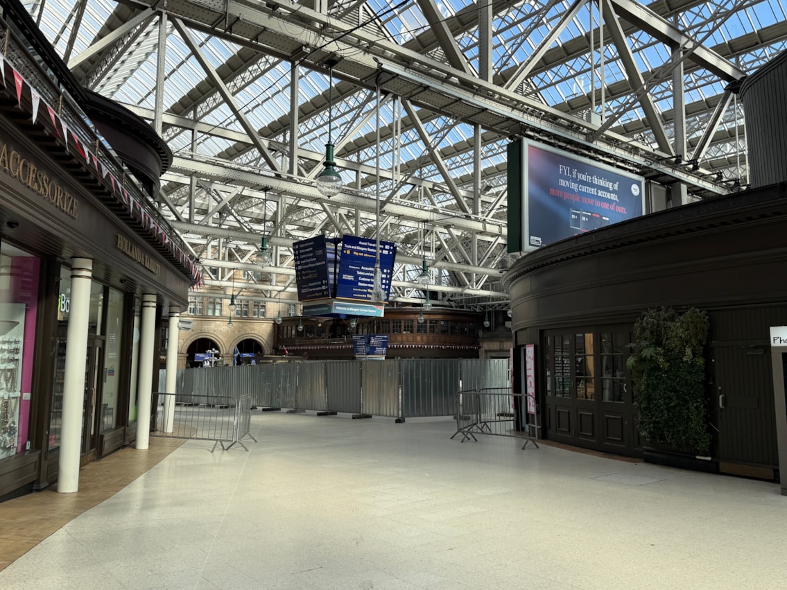 Glasgow Central Station - exclusion zone - March 2026
