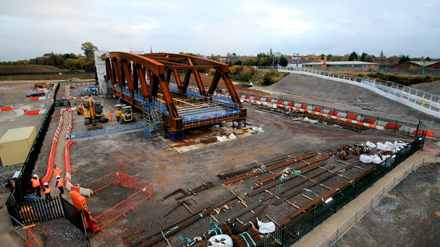 Still from time-lapse of SAS 13 bridge construction