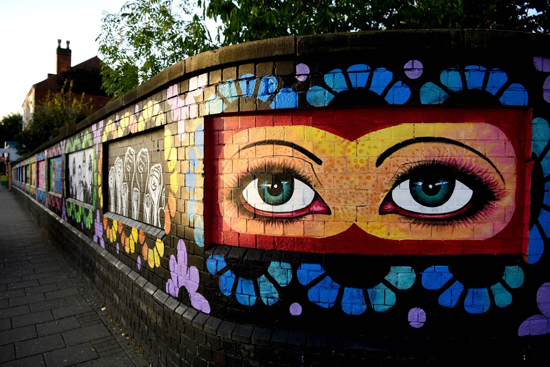 Corner of Grunwick dispute mural painted on Soho Road bridge Credit Network Rail/Jas Sansi