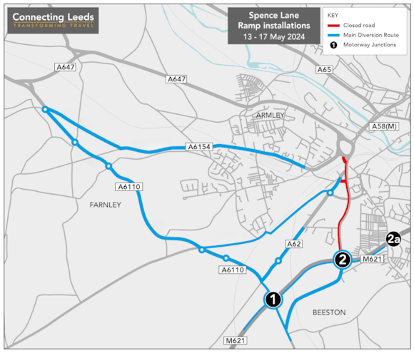 Spence Lane diversion 13 - 17 May 2024