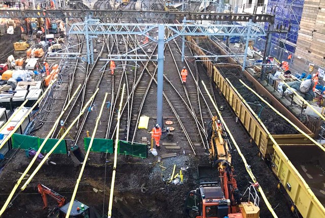 Network Rail reaches major milestone on £1.2billion East Coast Upgrade as all four tracks into King’s Cross are lifted for the first time in decades to allow sewer reconstruction: Network Rail reaches major milestone on £1.2billion East Coast Upgrade as all four tracks into King’s Cross are lifted for the first time in decades to allow sewer reconstruction
