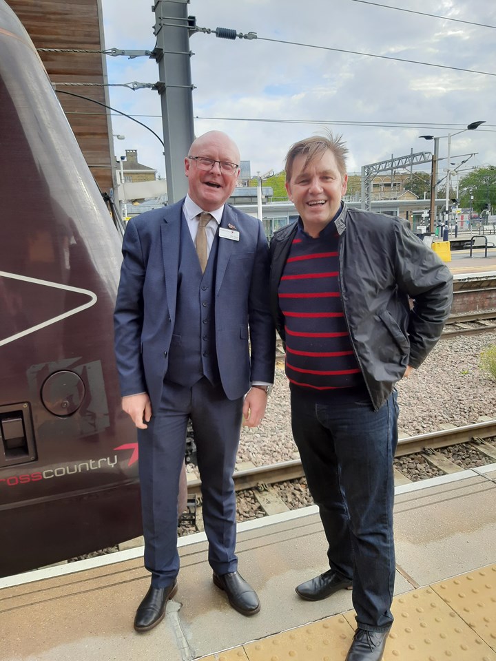 Nik Johnson (right), Mayor of Cambridgeshire and Peterborough, with John Robson, CrossCountry regional director for the East Midlands and East Anglia