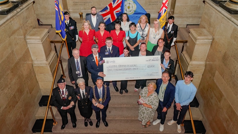 Armed forces charity receives donation following VE/VJ80 civic event success: VE 80 Cheque Presentation
