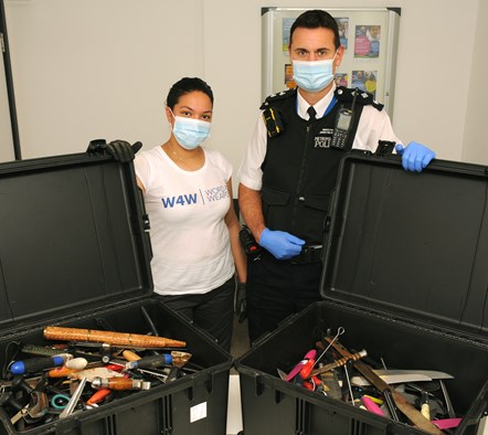 Word 4 Weapons manager Camara Fearon and Inspector Stephen Johnston-Keay of Islington Police