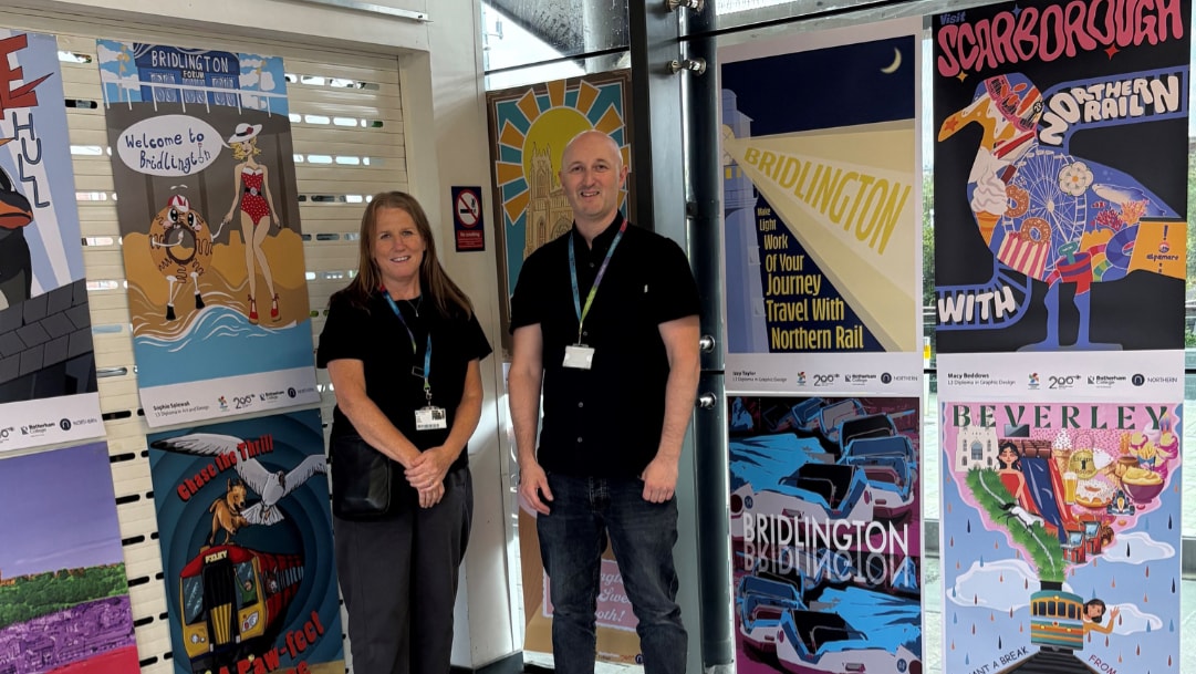 An image of the artwork created for Rotherham Central station