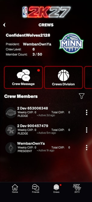 NBA 2K27 2K HQ Manage Your Crew