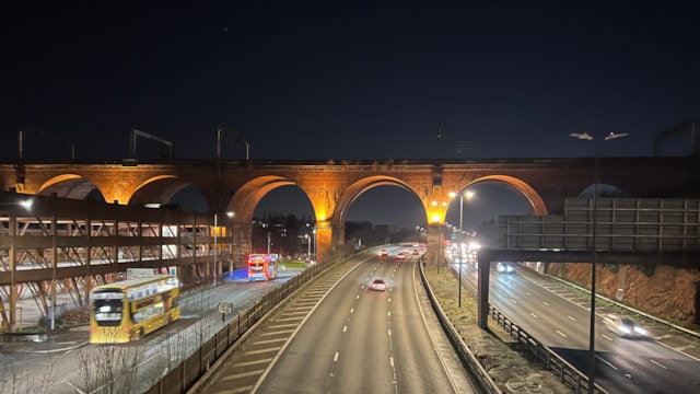 £1million restoration for the iconic Stockport Viaduct: Stockport viaduct seen from vantage point over M60