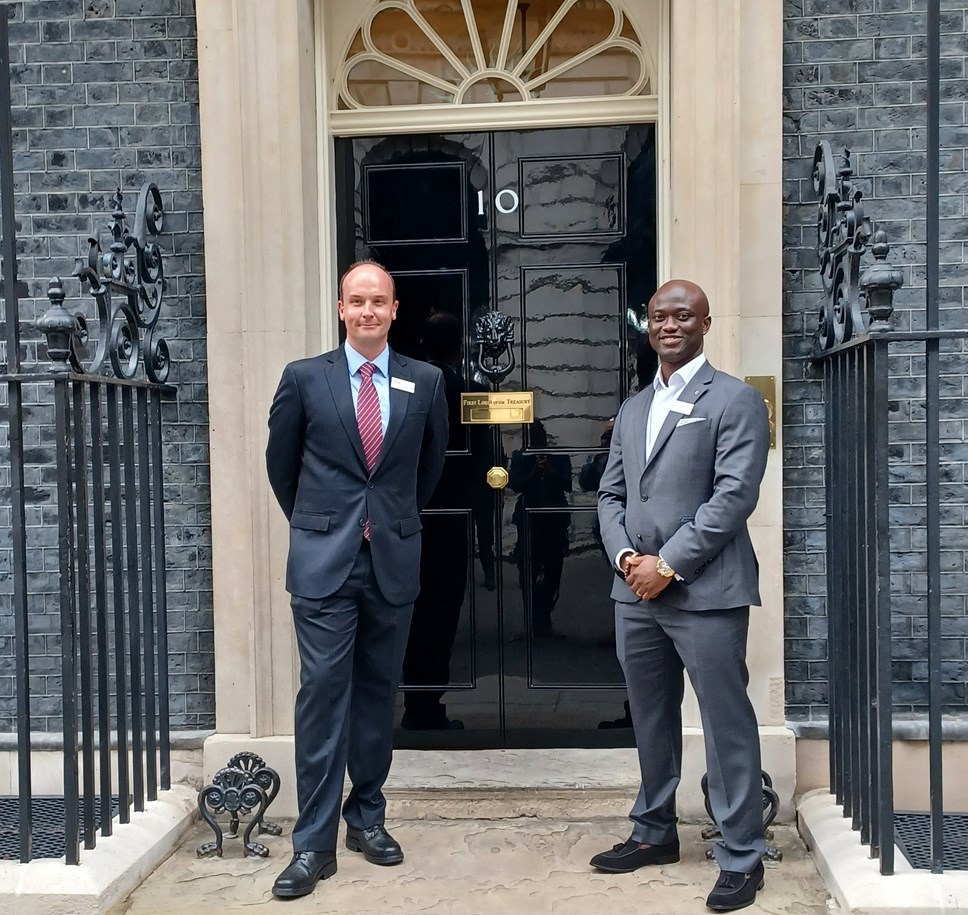 Lyle Mitchell (L) and Samuel Obiri-Yeboah (R)  at Number 10