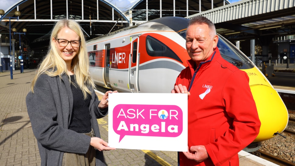 LNER Customer Nicola and LNER Safety and Safeguarding Manager Jim Rawcliffe-2