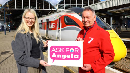 LNER Customer Nicola and LNER Safety and Safeguarding Manager Jim Rawcliffe-2