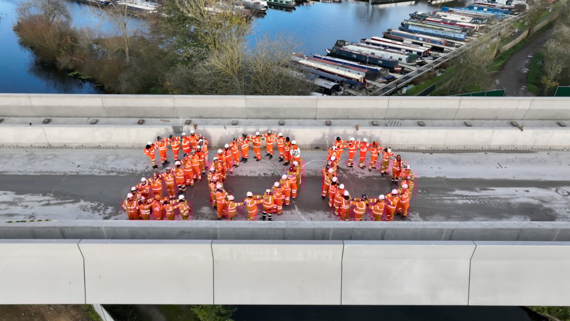 Railway 200 was world’s largest rail celebration: HS2 celebrates Railway 200 at newly built Colne Valley Viaduct (credit HS2)