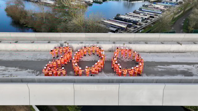 HS2 celebrates Railway 200 at newly built Colne Valley Viaduct (credit HS2): HS2 celebrates Railway 200 at newly built Colne Valley Viaduct (credit HS2)