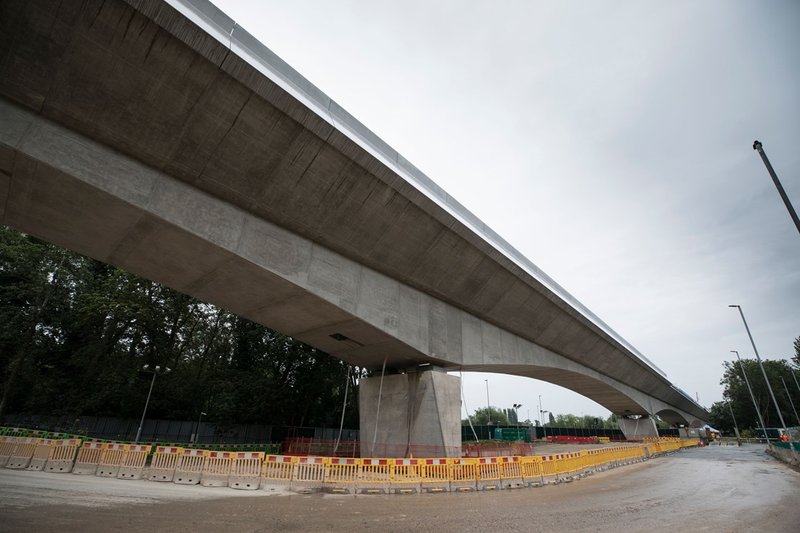 Colne Valley Viaduct progress Aug 23 (2): Latest images show the progress being made on the Colne Valley Viaduct - the UK's longest rail bridge - in August 2023.