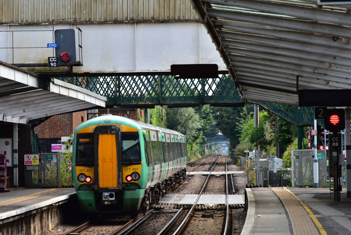 A train leaves Chichester station