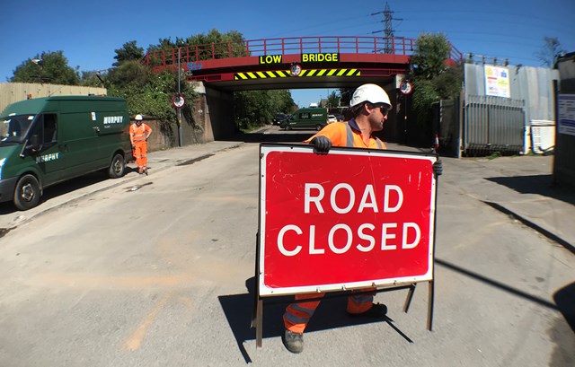 Landor Street reopens as newly installed beam protects railway bridge from careless drivers: Landor Street reopens Friday 5 July 2019