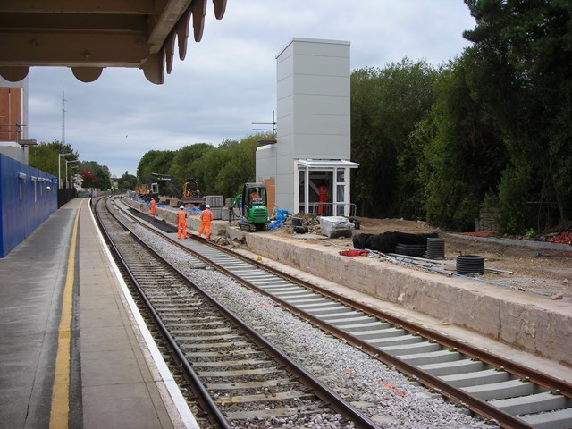 TRACKING PROGRESS AT AXMINSTER: Axminster station ready for the finishing touch