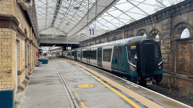A West Midlands Railway train departing from Crewe Station October 2026