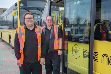Kian Lewis with Bee Network buses