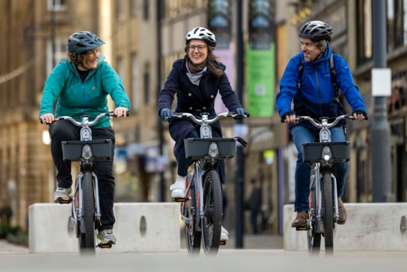 Guests try out LNER Bradford Beryl Bikes