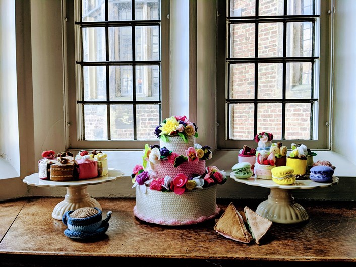 Tea Festival at Temple Newsam: A knitted afternoon tea display that will be part of Temple Newsam's first ever tea festival