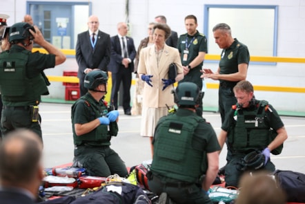 HRH The Princess Royal watching HART emergency demo