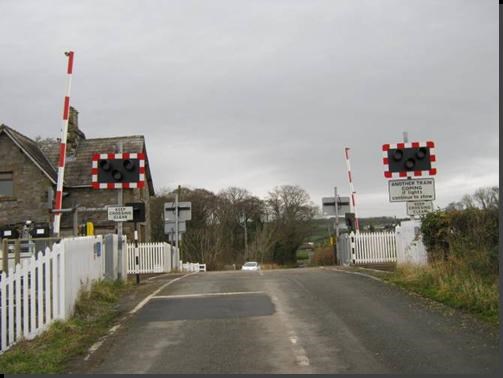 New half barrier system installed at Shiplake, a previously open level crossing: New half barrier system installed at Shiplake, a previously open level crossing