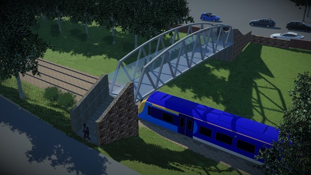 Network Rail thanks Strathbungo community after footbridge design vote: Bridge A.3 - high red