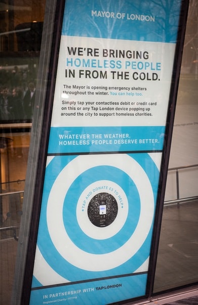 TfL Image - Donate to support people experiencing homelessness