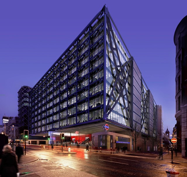 CANNON PLACE DEVELOPMENT IGNITES REDEVELOPMENT AT STATION: Cannon Place, night time view