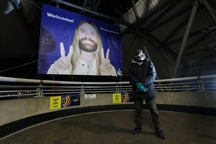 Eurovision sensation, Sam Ryder has been immortalised on a mural at Manchester Airport Station - street artist Aske was commisioned by TransPennine Express