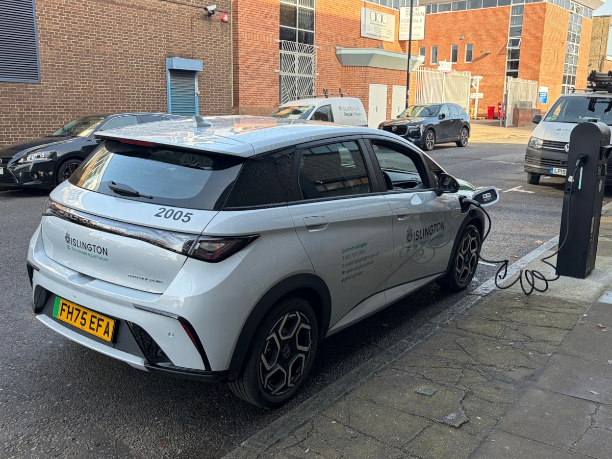 A charging point for electric vehicles in use in Islington