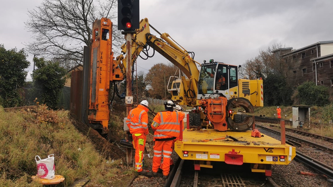 Network Rail engineers on track
