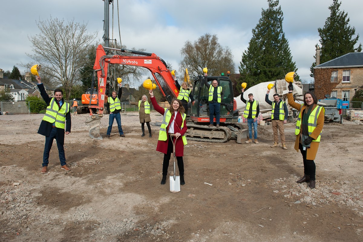Cllr Lisa Spivey and Cllr Joe Harris at Leaholme Court groundbreaking in Cirencester