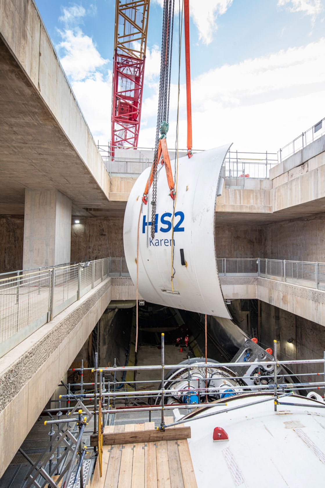 TBM Karen lifted into OOC station box intermediate level